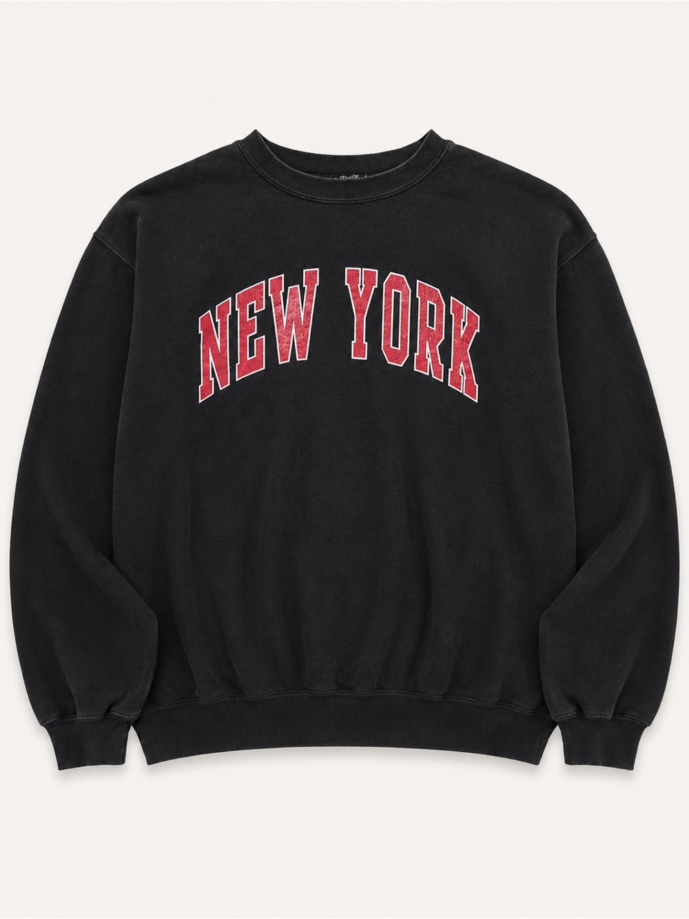 John Galt by Brandy Melville New York Graphic Crewneck Sweatshirt - Black - Picture 2 of 9
